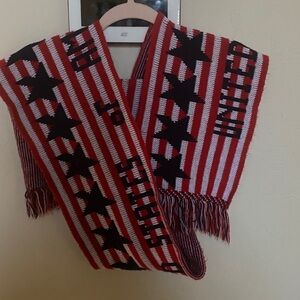 Patriotic Red and Blue Star Scarf
